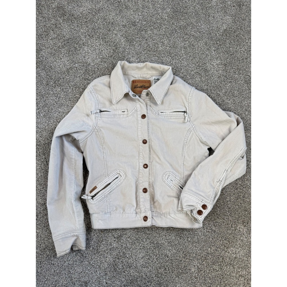Vintage Levi Strauss Y2K Signature Cream Corduroy Trucker Jacket Women's Medium